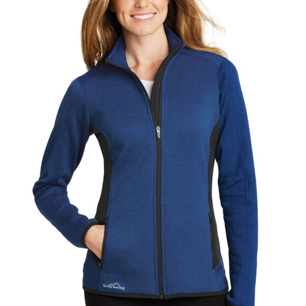 Women's Full Zip Heather Stretch Fleece Jacket Thumbnail