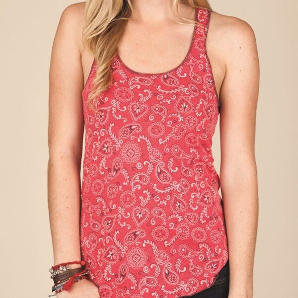 Women's Printed Meegs Eco-Jersey Racer Tank Thumbnail